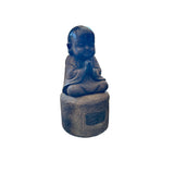 25" Oriental Chinese Zen Young Monk Siting Meditation Stone Statue GB823S