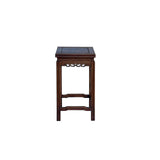 Vintage Oriental Simple Geometric Apron Square Brown Side Table GB850S