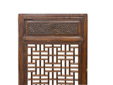 Vintage Aged Brown Geometric Lattice Rectangular Wood Wall Panel GB864S