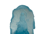 6.5" Light Blue Frosted Crystal Glass Bodhisattva Guanyin Figure GB885S