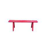 Bright Pink Wood Grain Rectangle Long Slim Stool Bench Side Table GB900S