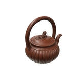 Vintage Brown Pumpkin Puppy Zisha Clay Teapot Art Display JK292S