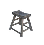 Rustic Raw Rough Wood Grain Rectangle Slim Stool Bench Side Table JK332S #11