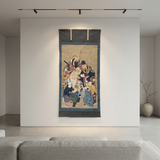 Large Chinese Vintage Canvas Color Ink SanXing (Fu Lu Shou) Painting Art cs7215S