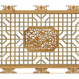 Chinese Rectangular Flower Birds Geometric Wood Wall Decor Panel ws3196S