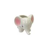 2 Pieces Ceramic White Cute Elephant Open Top Planter Art Figure ws3143ABS