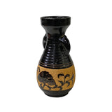 Small Chinese Ware Black Brown Glaze Ceramic Bird Vase Display Art ws3029S