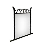 Oriental Asian Black Bamboo Carved Look Wood Wall Mount Mirror ws3032S