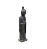 Chinese Black Gray Stone Standing Zen Harmony Decor Statues ws4769S
