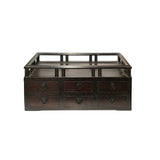 Chinese Brown Wood Rectangular Table Top Stand Display Easel Chest ws3103S