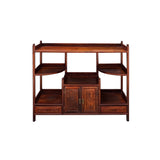 Chinese Huali Light Brown Rectangular Curio Display Stand Side Table cs7606S