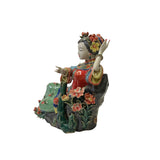 Oriental Porcelain Qing Style Dressing Flower Tree Lady Figure ws3056S