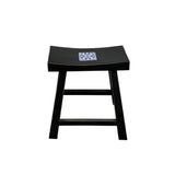 Handmade Blue White Porcelain Tile Art Top Black Single Seat Stool ws3128S