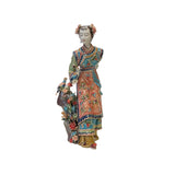 Chinese Oriental Porcelain Qing Style Dressing Double Birds Lady Figure ws3088S