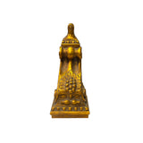 Vintage Golden Scroll Motif Wood Carving Corner Wall Ledge Panel Stand ws3154S