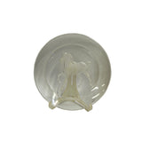 Clear Glass Back Relief Carved Horse Round Display Disc GB797S