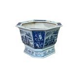 Chinese Blue White Oriental Scenery Porcelain Square Pot Planter ws3171S