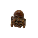 Chinese Natural Bamboo Carved Happy Man Face Display ws3255S