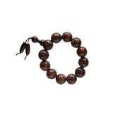 Chinese Rosewood Lotus Petal Carved Beads Hand Rosary Praying Bracelet ws4695S