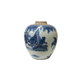 Oriental Lady House Small Blue White Porcelain Ginger Jar ws3331S