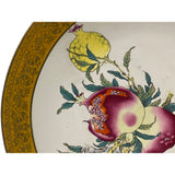 Chinese Pink Yellow Pomegranate Graphic Porcelain Display Charger Plate ws3302S
