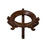 2.25" Oriental Brown Wood Round Open Center Table Top Stand Riser ws3295S