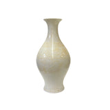 Small Chinese Off White Porcelain Dimensional Flower Bird Pattern Vase ws3257S