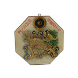 Chinese Eight Trigrams Kirin Fengshui Wood Art Plaque Panel ws3242S