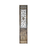 Chinese Vintage Floral Pattern Wood Floor Panel Screen cs2649S
