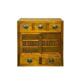 Natural Wood Zen Japanese 2 Sides Access Tansu Chest Cabinet cs7672S