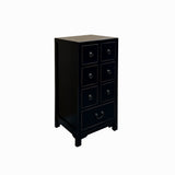 Oriental Black 7 Drawers Slim Narrow Chest Cabinet Stand cs7704S