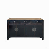 Oriental Black Lacquer Sideboard Buffet Table TV Console Cabinet cs7719S