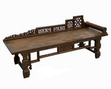 Chinese Fujian Chinoiserie Style Motif Carving Day Bed Chaise Bench cs7755S