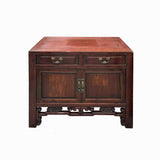 Vintage Chinese Carving Brown Drawers Side Table Credenza Cabinet cs7768S
