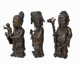 Chinese Vintage Bronze Metal SanXing ( 3 Deities ) Fu Lu Shou Statue Set cs7776S