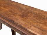 Vintage Chinese Brown Natural Wood Point Edge RuYi Apron Altar Console Table cs7780S