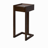 32" Chinese Oriental Minimalistic Square Brown Plant Stand Pedestal Table cs7782S