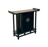 Chinese Black Lacquer Altar Point Edge Narrow Slim Side Table cs7790S