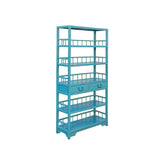Turquoise Fountain Blue 5 Shelves 2 Drawers Bookcase Display Cabinet cs7829S
