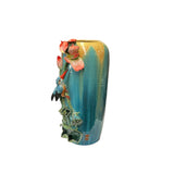 Chinese Turquoise Dimensional Flower Bird Holder Pot Art Vase ws3075S