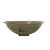 Chinese Ding Ware Celadon Glaze Pattern Ceramic Bowl Cup Display ws3247S