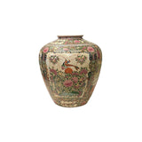 Vintage Chinese Famille Rose People Scenery Oval Round Porcelain Vase JK194S