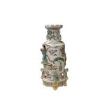 Hand Crafter Vintage Chinese White People Scenery Round Porcelain Vase JK195S