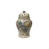 Vintage Historic Treasure Dragon Theme Beige Base Ceramic Pot Vase JK200S