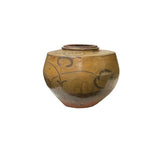 Vintage Earthy Beige Brown Village Rural Pottery Ceramic Pot Vase JK227S