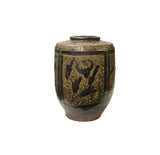 Vintage Earthy Beige Brown Village Rural Pottery Ceramic Pot Vase JK228S
