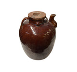 Vintage Earthy Dark Brown Village Rural Pottery Ceramic Pot Vase JK229S