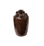 Vintage Earthy Dark Brown Village Rural Pottery Ceramic Pot Vase JK238S