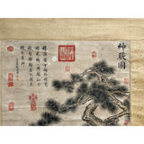 Vintage Chinese Ink Brush Divine Horses Scenery Scroll Painting Wall Art jk254S