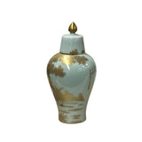 Oriental White Porcelain Golden Tree Horses Graphic Delicate Art Jar JK290S